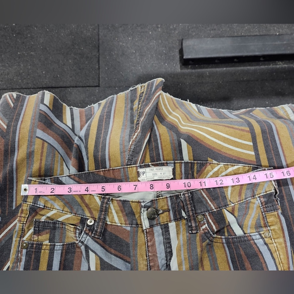 Free People Multicolor Striped Corduroy low rise flare pants 27 - Picture 4 of 6